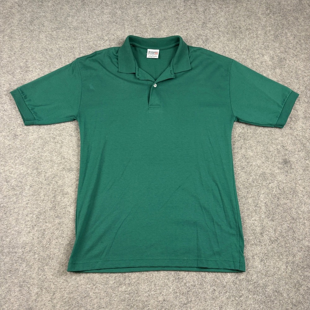 Express Mark Polo Shirt Men L Green Short Sleeve Solid Old Money Y2K Vintage 90s
